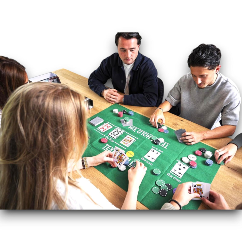 Poker - Gioco di Carte in Scatola con 100 Fiches 