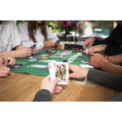 Poker - Gioco di Carte in Scatola con 100 Fiches 