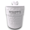 Biscottiera Tonda in Ceramica - Bianca - 14x14x20 Cm