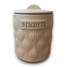 Biscottiera Tonda in Coccio- Tortora - 14x14x20 Cm
