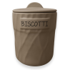 Biscottiera Tonda in Coccio- Tortora - 14x14x20 Cm