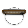 Mensola Tonda in metallo e Piano in Legno con Luce Led - 35x11x40 cm