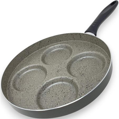 Mario Mugnano - Padella per Pancakes con 4 Stampi - Diametro 28 cm