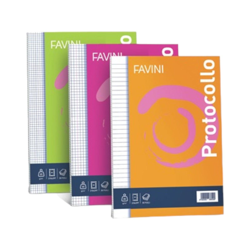 Favini - Fogli Protocollo Quadretto Commericale - 60 Gr. - 200 FF