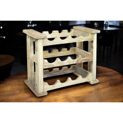 Portabottiglie da 12 Bottiglie in Legno Chiaro 49x28x41 cm