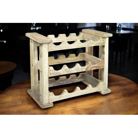 Portabottiglie da 12 Bottiglie in Legno Chiaro 49x28x41 cm