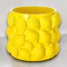Vaso in Ceramica Giallo - Decorazione Limoni - 20x17 cm
