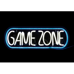 Scritta Luminosa "Game Zone" - Led e Luce Neon - 43x15 cm