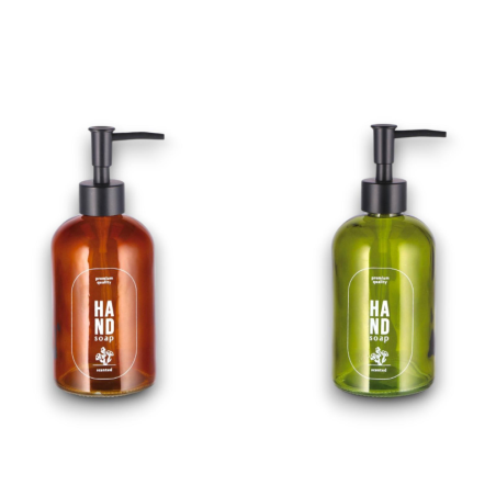 Set Dispenser Sapone in Vetro - Colore Assortito - 7.5 cm x H 22 