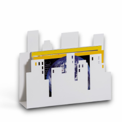 Porta Riviste di Design in Metallo – Stile Skyline Città – Organizer M