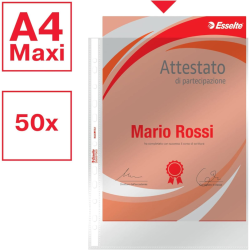 ESSELTE Busta a foratura universale, 22 x 30 cm (A4), PPL, Spessore Me