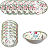 Star - Set di 13 Stoviglie in Melamina Flowers - 6 Piatti Piani, 6 Fon