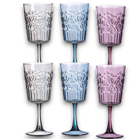 Star - 6 Calici per Vino - Plast Wieky - 9x20 cm
