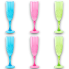 Star - Set 6 Bicchieri Champagne in Plastica Colorata - 6x23 cm