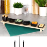 Set di 6 Ciotole in Porcellana con Vassoio in Bamboo - 50x8.5 cm