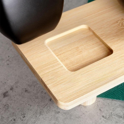 Set di 6 Ciotole in Porcellana con Vassoio in Bamboo - 50x8.5 cm
