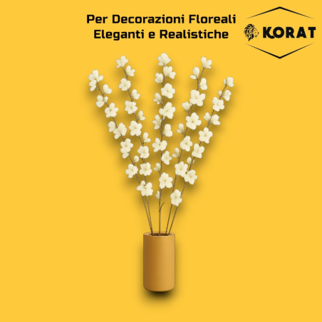 12 Steli Fiori di Pesco Bianco - 120 Cm
