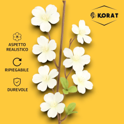 12 Steli Fiori di Pesco Bianco - 120 Cm