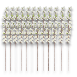 12 Steli Fiori di Pesco Bianco - 120 Cm