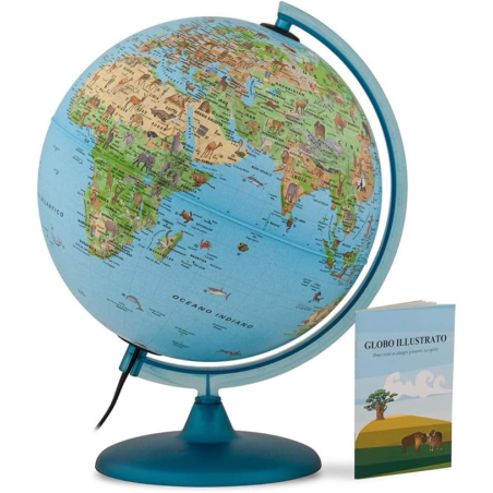 Tecnodidattica - Mappamondo illustrato con animali - 25 cm