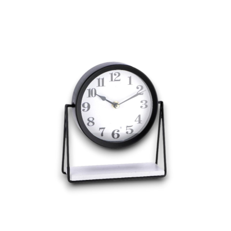 Star - Orologio con Base in Ferro - Quadrante Analogico - 18x6x21 cm