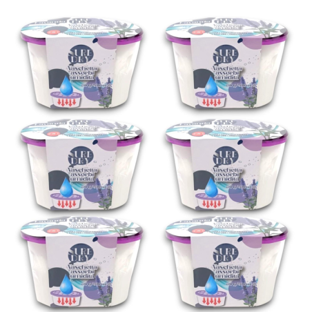 6 Vaschette Assorbi Umidità - 230 GR/500 ML - Lavanda