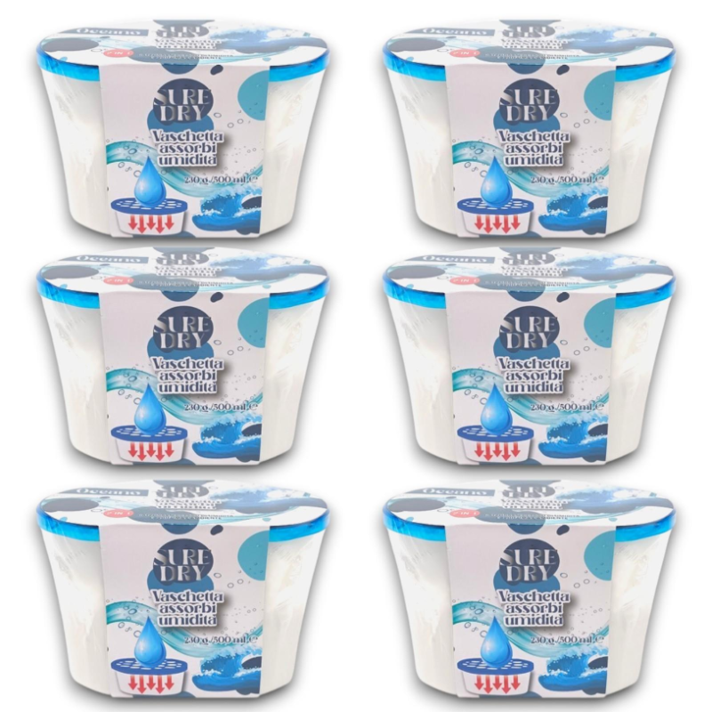 6 Vaschette Assorbi Umidità - 230 GR/500 ML - Neutro