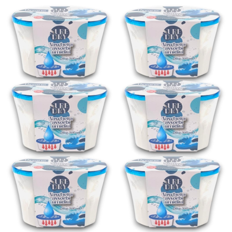 6 Vaschette Assorbi Umidità - 230 GR/500 ML - Neutro