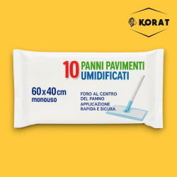 Conf. 10 Panni Pavimento con Foro Umidificati - 60x40 cm