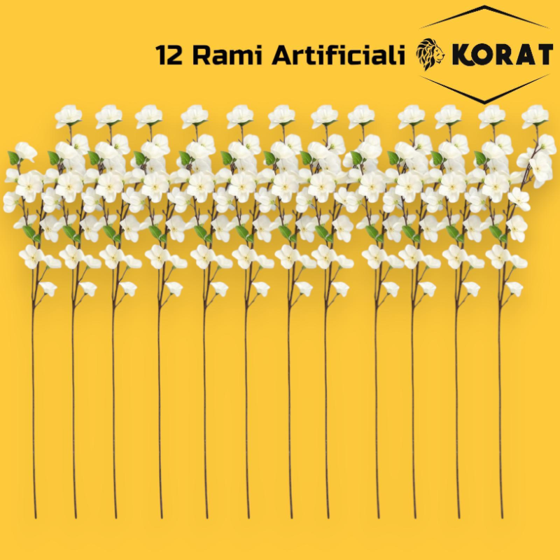 12 Steli 3 Fiori di Pesco - 65 cm