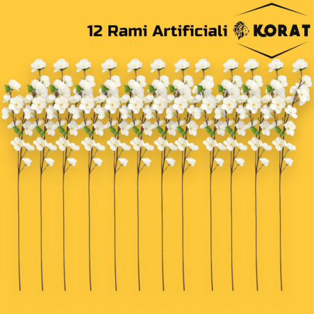 12 Steli 3 Fiori di Pesco - 65 cm