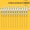 12 Steli 3 Fiori di Pesco - 65 cm