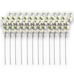 12 Steli 3 Fiori di Pesco - 65 cm