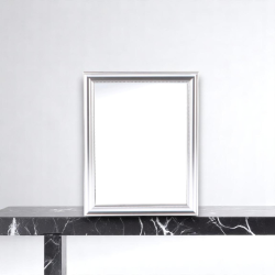 Specchio con cornice in polistirene "Mingx" - 30x40 cm - ARGENTO