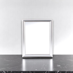 Specchio con cornice in polistirene "Mingx" - 30x40 cm - ARGENTO