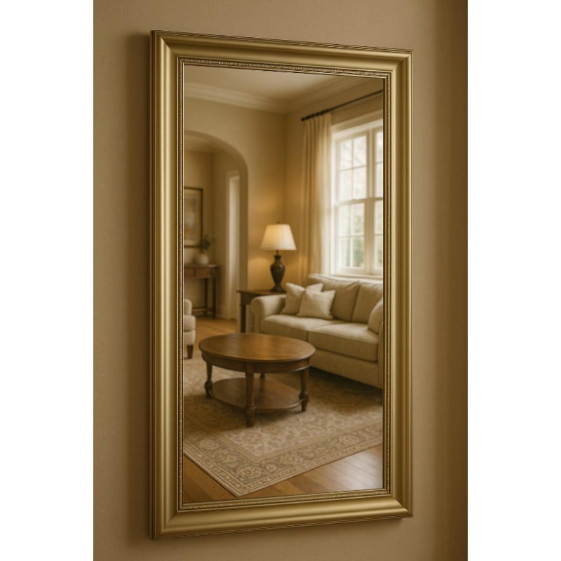 Specchio con cornice in polistirene "Mingx" - 30x60 cm - ORO