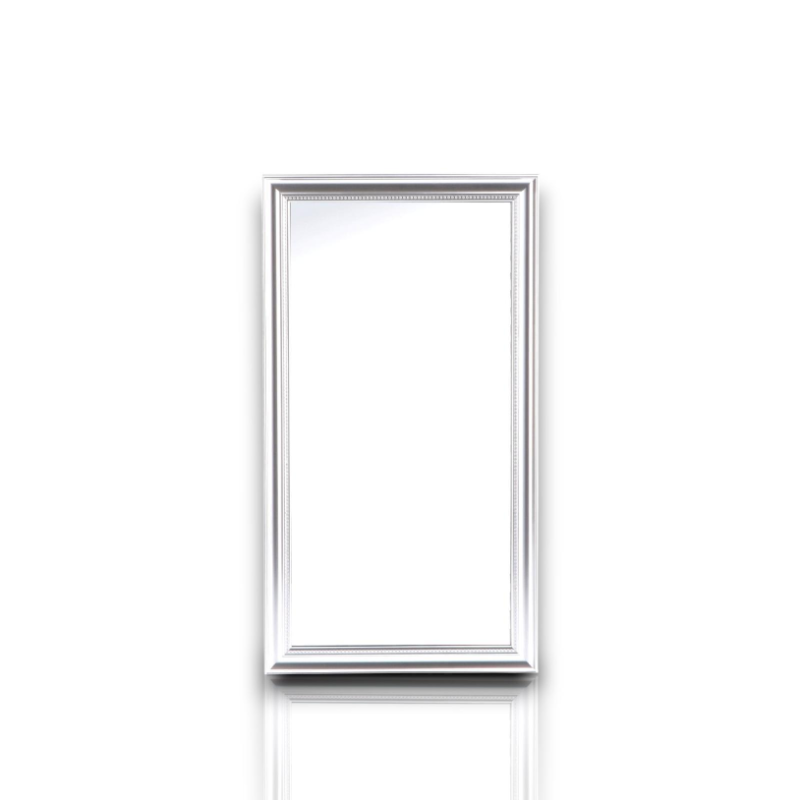Specchio con cornice in polistirene "Mingx" - 30x60 cm - ARGENTO