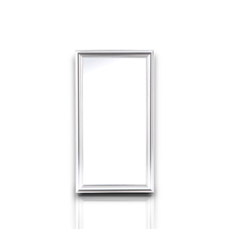 Specchio con cornice in polistirene "Mingx" - 30x60 cm - ARGENTO