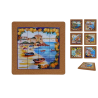 Set 12 Sottopentola Quadrati in Sughero con Decorazione Paesaggi in Ce