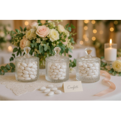 6 Scatoline in Vetro Con Coperchio - 6x7 cm - 3 Modelli Diversi - 90 M
