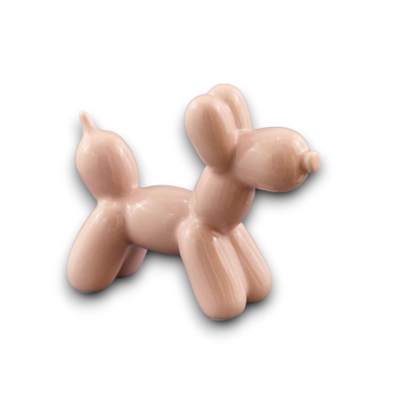 CAGNOLINO PALLONCINO IN CERAMICA -  ROSA - 23x9x19,2cm