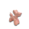 CAGNOLINO PALLONCINO IN CERAMICA -  ROSA - 23x9x19,2cm