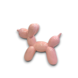 CAGNOLINO PALLONCINO IN CERAMICA -  ROSA - 23x9x19,2cm