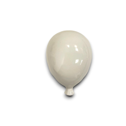 CBR- PALLONCINO IN CERAMICA-  BIANCO- 15x11x9 cm 