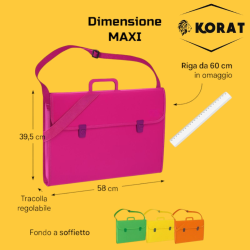 Arda - Valigetta Fluo con Soffietto e Tracolla - 58x39,5 cm - Riga 60 