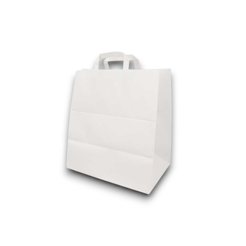 50 Shopper Carta Bianca - 28x17x29 cm - Delivery Light - 80 GR