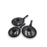 Set 6 Padelle - Pietra Lavica Antiaderente -  Nere -  Coperchio di Vet