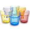 Set di 6 Bicchieri in Vetro Colorati - 300 Ml - Colori Assortiti - 9.5