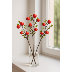 3 Rami di Stelo Melograno - 80 cm - Fiori Artificiali