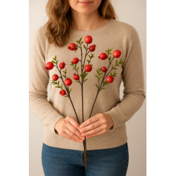 3 Rami di Stelo Melograno - 80 cm - Fiori Artificiali